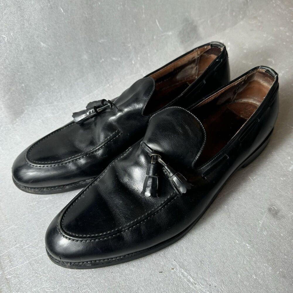 Allen Edmonds Men's 12 A Saratoga Black Leather Tassel Loafer Dress Shoes